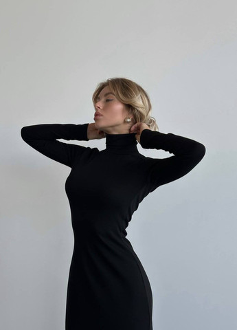 Черное женское платье макси цвет черный р.42/44 446421 New Trend