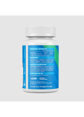 Цитрат Магнію Magnesium Citrate - 90 капсул VPLab Nutrition (269461922)