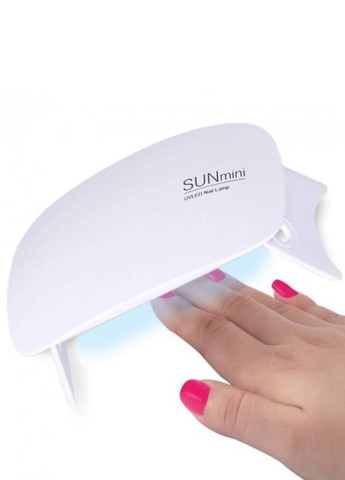 Лампа для манікюру та педикюру для нарощування та полімеризації нігтів гель лаку MINI LED+UV White 6W Sun (258348926)