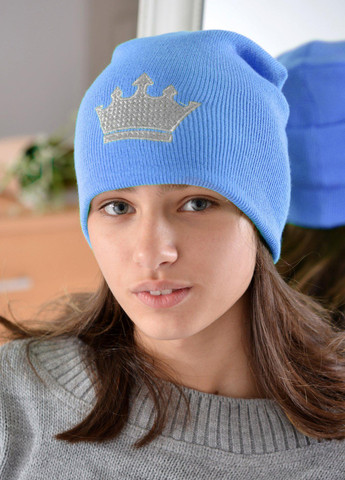 Шапки Шапка для дівчаток блакитна (корона серебро) Lemanta (259482321)
