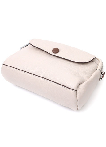 Маленькая повседневная сумка для женщин из натуральной кожи 22323 Белая Vintage (276457614)