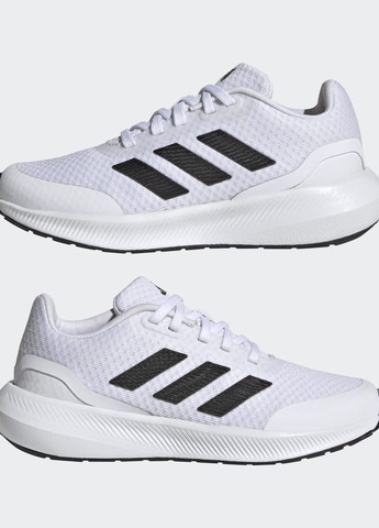 Белые всесезонные беговые кроссовки runfalcon 3 lace adidas