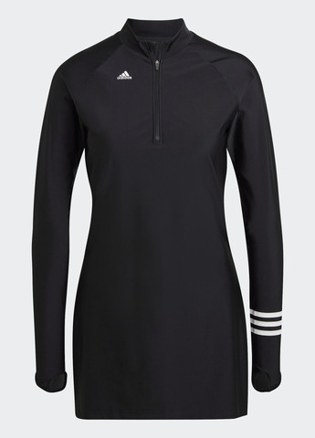 Черный летний лонгслив для плавания 3-stripes adidas