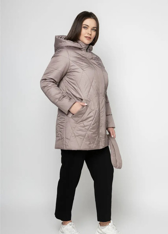 Бежевая демисезонная женская куртка DIMODA Жіноча куртка від українського виробника