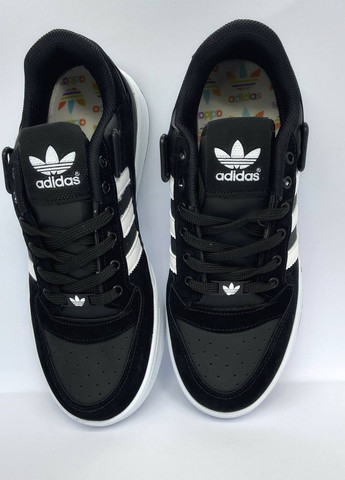 Чорно-білі Осінні кросівки репліка forum low black & white Vakko