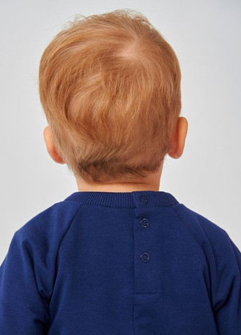 Синій дитячий костюм (кофта + штанці) | 95% бавовна | демісезон 80,86 |малюнок веселий дракончик темно синій Smil