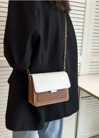 Жіноча класична сумочка через плече крос-боді коричнева No Brand (257007438)