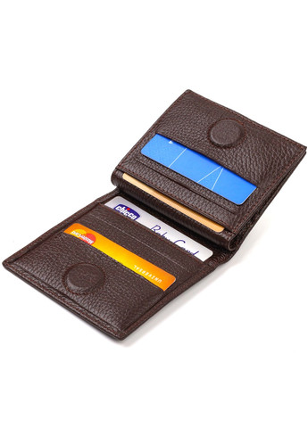 Компактное портмоне для мужчин из натуральной зернистой кожи 21740 Коричневое Canpellini (259873974)