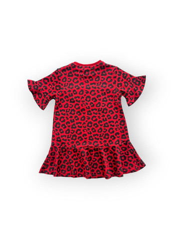 Бордовое платье детское на короткий рукав tf199000 леопард To Be Too (266701757)