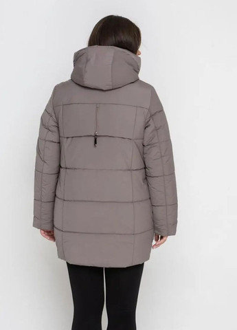 Світло-коричнева зимня зимова куртка жіноча великого розміру SK