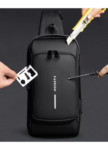 Текстильная сумка-слинг черного цвета AT09-T-23916A Confident (277963017)