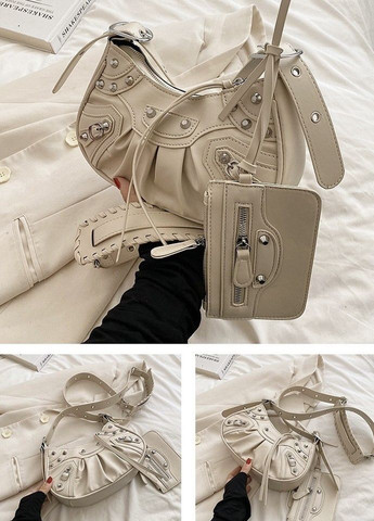 Жіноча сумка balenciaga 10270 крос-боді біла молочна No Brand (276773890)