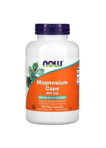 Магній Magnesium 400мг - 180 вег.капсул Now Foods (276972114)