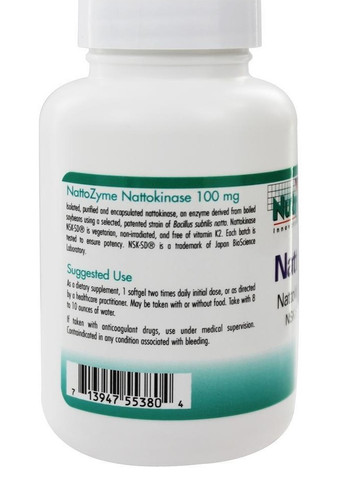 NattoZyme Nattokinase 100 mg 180 Caps ARG-55380 NutriCology (257561314)