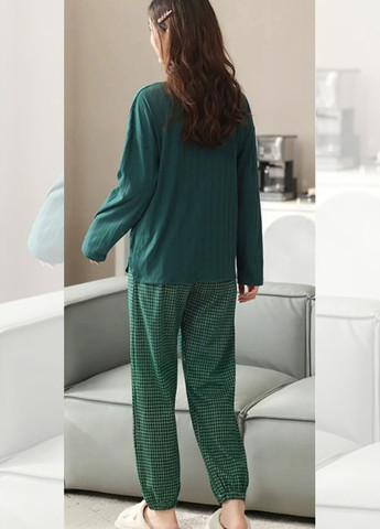 Женская пижама домашний костюм с длинным рукавом Изумрудное Чудо No Brand (257457376)