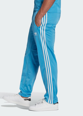 Голубые спортивные демисезонные прямые брюки adidas