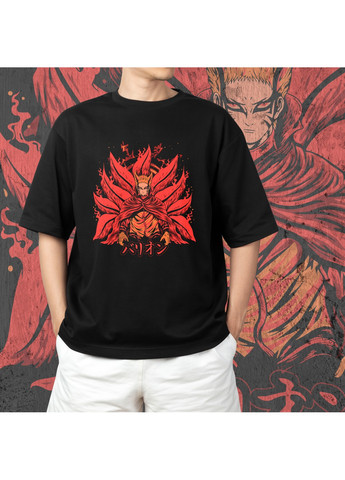 Черная футболка c принтом наруто - режим барион No Brand