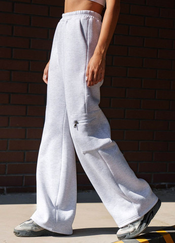 в стиле Casual из теплого футера цвета меланж Jadone Fashion брюки (265014101)