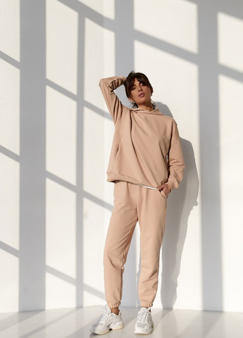 Жіночий костюм худі+джогери колір моко р.L 421085 New Trend (258706260)