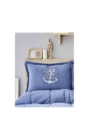 Набор постельное белье с одеялом - Toffee indigo индиго полуторный Karaca Home (258260993)