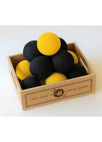 Хлопковая гирлянда CBL Black&Yellow 20 шт от батареек, 2.5 м Cotton Ball Lights (269462845)