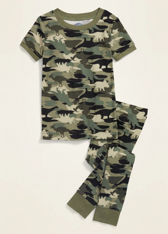 Комбинированная всесезон пижама для мальчиков – хаки динозавры футболка + брюки Old Navy