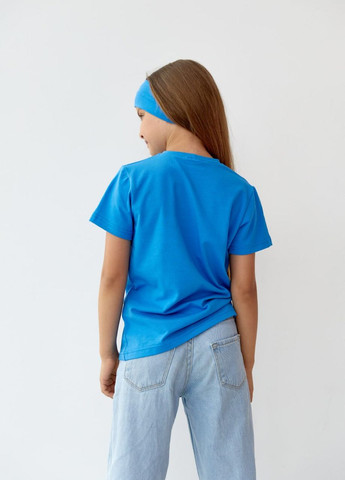 Голубая базовая детская однотонная футболка цвет голубой р.110 440832 New Trend