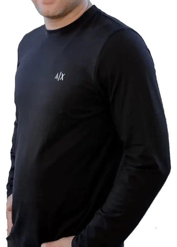 Черный демисезонный кэжуал лонгслив Armani с логотипом