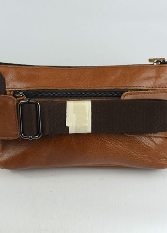 Коричневая нагрудная кожаная сумка бананка через плечо, поясная маленькая сумочка из натуральной кожи No Brand (268219299)