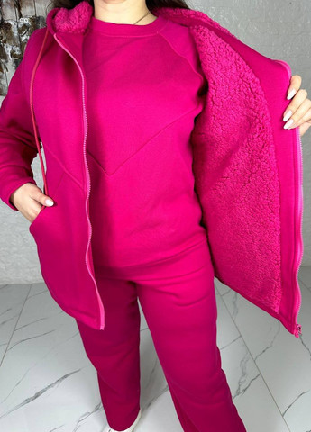 Женский костюм тройка с жилеткой цвет малиновый р.50/52 448409 New Trend (274531945)