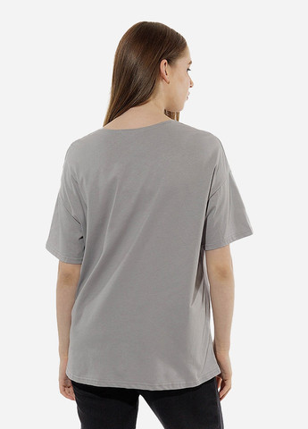 Сіра літня жіноча футболка оверсайз колір сірий цб-00219233 Yuki