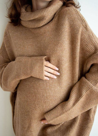Коричневый женский свитер шерсть No Brand