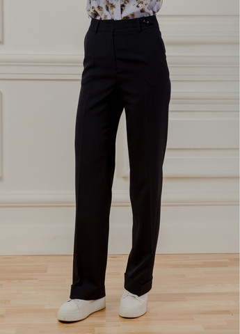 Черные классические, повседневный, кэжуал демисезонные брюки Dolcedonna