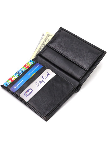 Мужской вместительный кошелек вертикального формата из натуральной кожи 21753 Черный Canpellini (259815831)