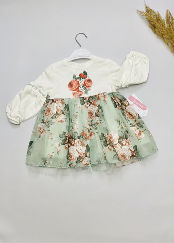 Біла сукня для дівчинки у квітковий принт Murat baby (275399024)