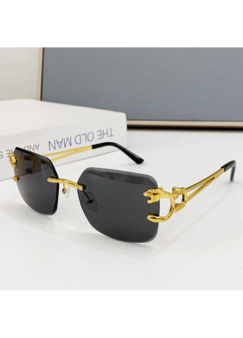 Солнцезащитные очки без оправы Tiger черные с золотом No Brand (277988853)