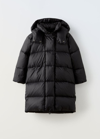 Черная зимняя детское пальто-пуховик зимний 0562/740 черный Zara