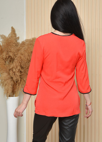 Червона демісезонна блуза жіноча червоного кольору розмір 36 з баскою Let's Shop