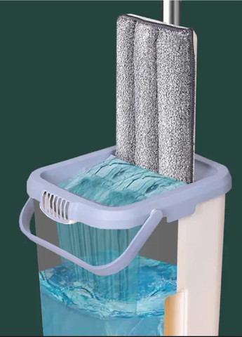 Комплект набор швабра лентяйка с автоотжимом ведром с крышкой для сухой влажной уборки 5 л (474578-Prob) Бежевая Unbranded (258967036)