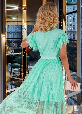 Зеленое сукнi норма гіпюрова сукня (4458) Lemanta