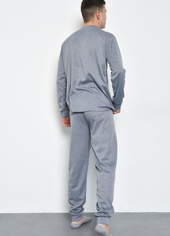 Пижама мужская с начесом полубатальная серого цвета Let's Shop (275466388)