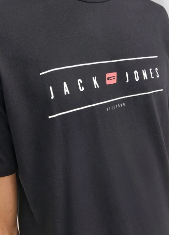 Черная футболка basic,черный с принтом,jack&jones Jack & Jones