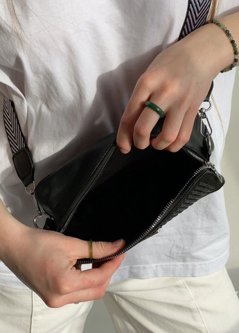 Жіноча класична сумка 1621/2875-2 зі стразами крос-боді через плече чорна No Brand (277753319)