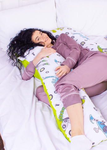 Подушка для беременных и отдыха № 8009 Naturale Line Print Dinosaur robot U-образная 140х75х20 (2200006178286) Mirson (258819802)