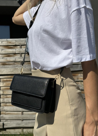 Жіноча класична сумочка крос-боді чорна No Brand (261856865)