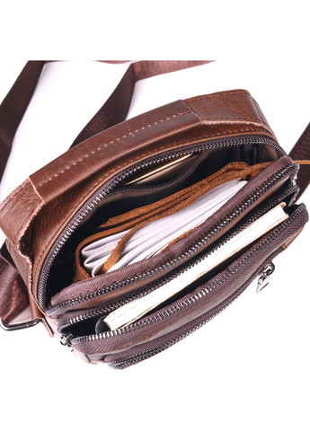 Удобная мужская сумка через плечо из натуральной кожи 21480 Светло-коричневый Vintage (258286208)