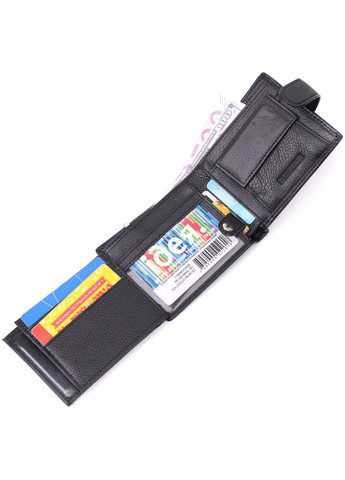 Якісний горизонтальний гаманець із натуральної шкіри 22455 Чорний st leather (278001089)