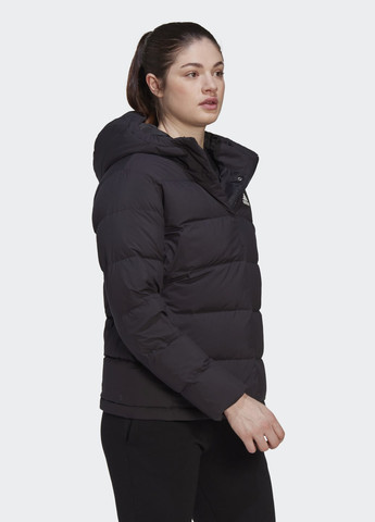 Чорна демісезонна куртка з капюшоном helionic adidas