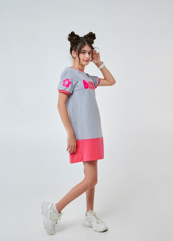 Сіра плаття, сукня кремово-рожевий Smil (258079009)