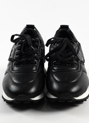 Черные всесезонные кроссовки женские с цепью черные Tucino